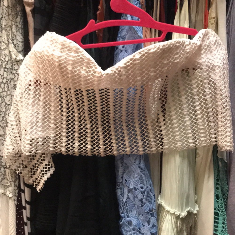 Pepper mayo white crochet crop